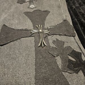 Chrome Hearts Gray Denim with Silver Detail